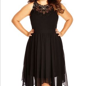 City chic layered motif midi dress